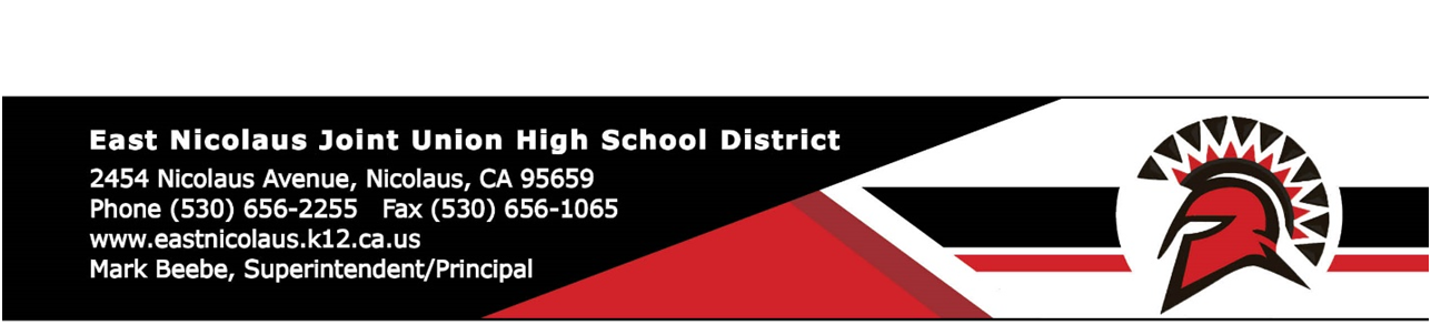 East Nicolaus District. 2454 Nicolaus Ave, Nicolaus California. Phone 530 656 2255. Fax 530 656 1065. www.eastnicholas.k12.ca.us. Mark Beebe Superintendent, Principal.